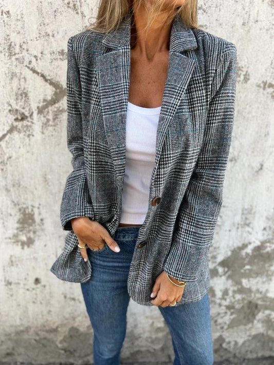 Allie - Casual rutete blazer med revers